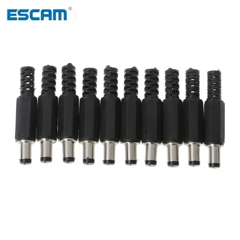 ESCAM 10 PCS 5,5x2,5 mm 5,5x2,1 mm mannelijke DC in-line plug Socket Jack Connector Adapter Plastic Cover