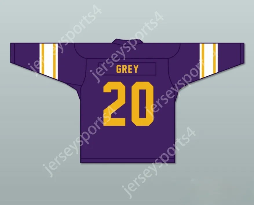 Custom Any Name Mens Youth / Kids Gavin Gray 20 Louisiana University Purple Football Jersey 2 Top cousé S-6XL