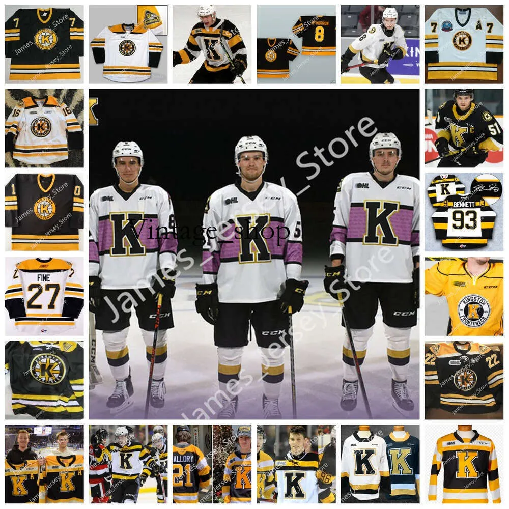 Vin Shane Wright Custom OHL Kings frontenacs Hockey Jersey Geoff Schneider Wayne Doucet Lucas Edmonds Jor Dan Frasca Martin Chromiak France