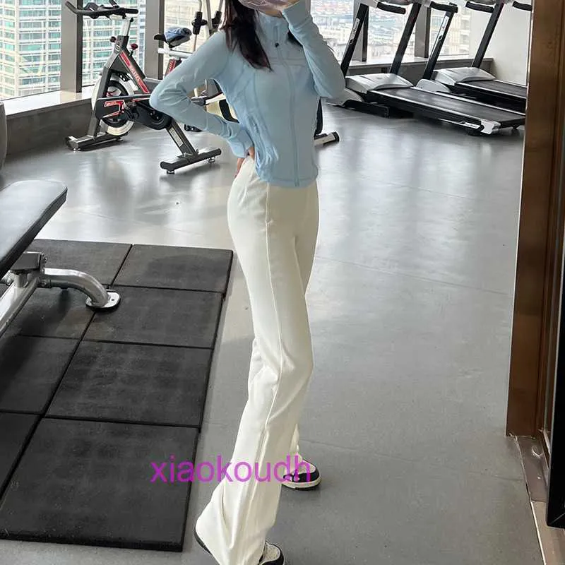AAA -Designer Lul Lul bequeme Frauen Sport Yoga Hosen yug göttlich hohe Taille Mikro Flare Faden Softstreme Slimming Reißverschluss für Frauen