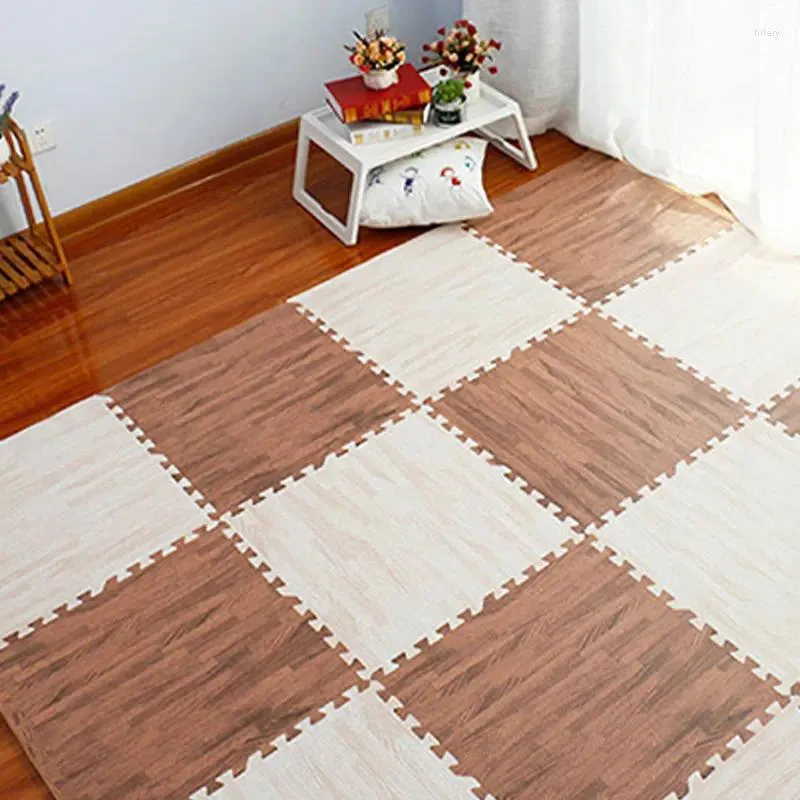 Tapetes de banho imitação no chão de madeira decoração confortável 30x30cm Exercício EVA Soft Pad tapetes