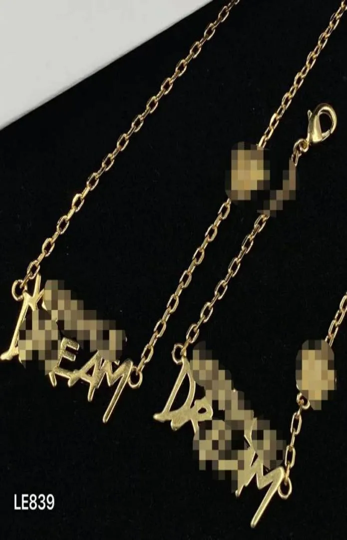 Классика моды Классические красочные буквы подвески женского браслетного ожерелья серьги с серьгими наборы латунов с бриллиантами мечты дамы дизайнерские ювелирные изделия MS12 -S87782883