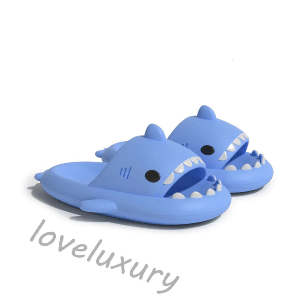 Shark Sandals Slides for Women Slippers Men Cute Novelty Cartoon Anti-Slip Open Toe Slides Summer Lightweight Shark Sandales skyblue