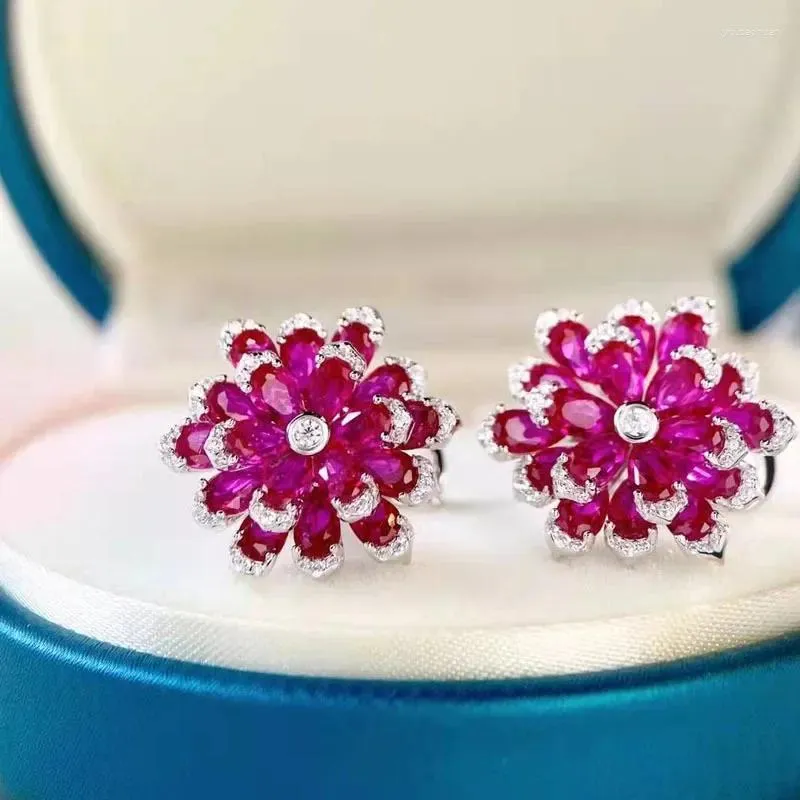 Orecchini per borchie girasole 2024 925 Sterling Silver Eternal Flowers Camellia Noble Wedding Jewelry