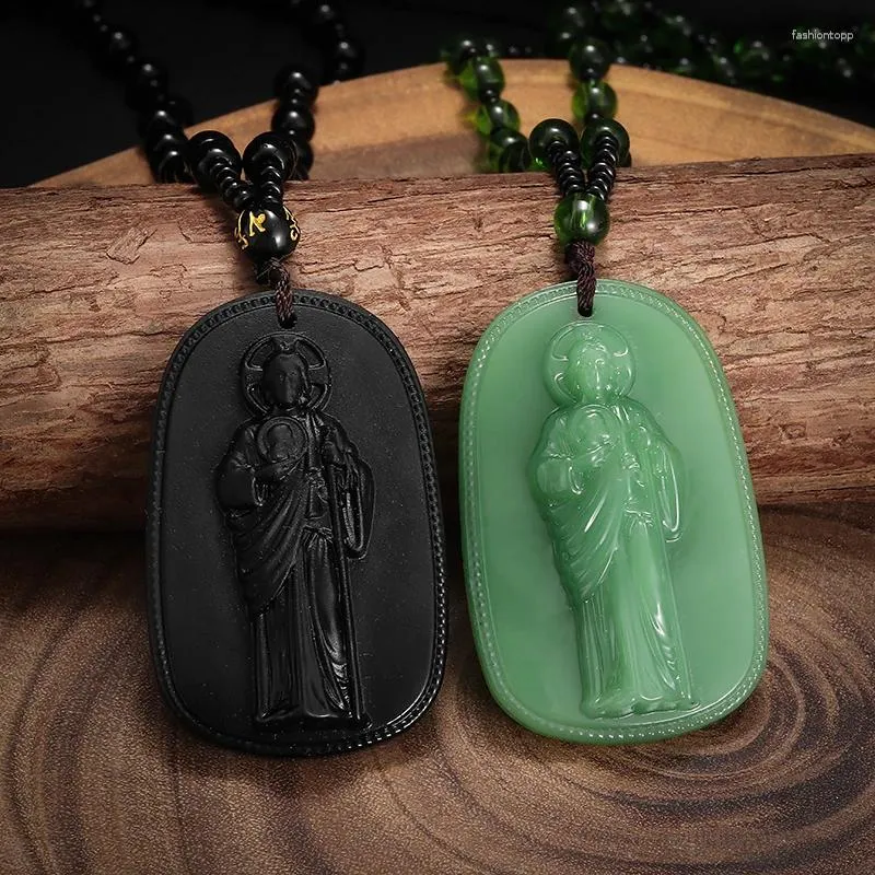 Colliers pendants Collier de statue de jade exquis