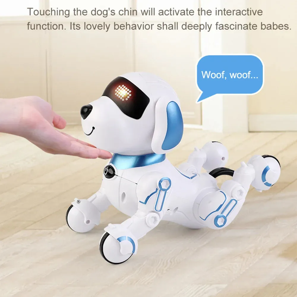 Boys and Girls Toys Childrens Remote Contrôle intelligent Stunt Robot Dog Musique Dance bionique Programmation Robot Dog Birnalday Gift 240512