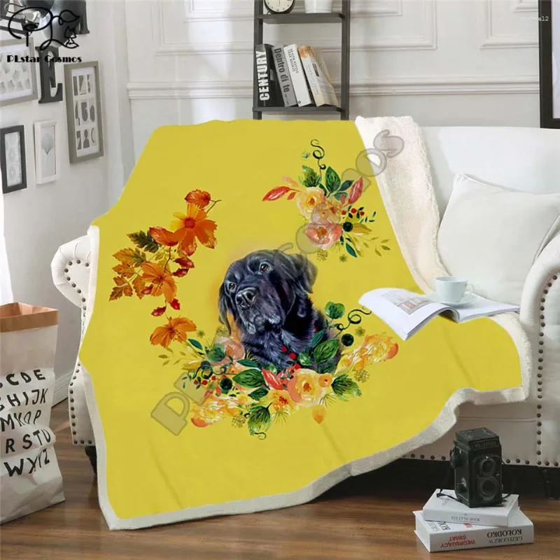 Decken Plstar Cosmos Haustierhund Blume Welpe lustige Charakter Decke 3D Druck Sherpa auf Bett Home Textiles Traumartige Stil-14
