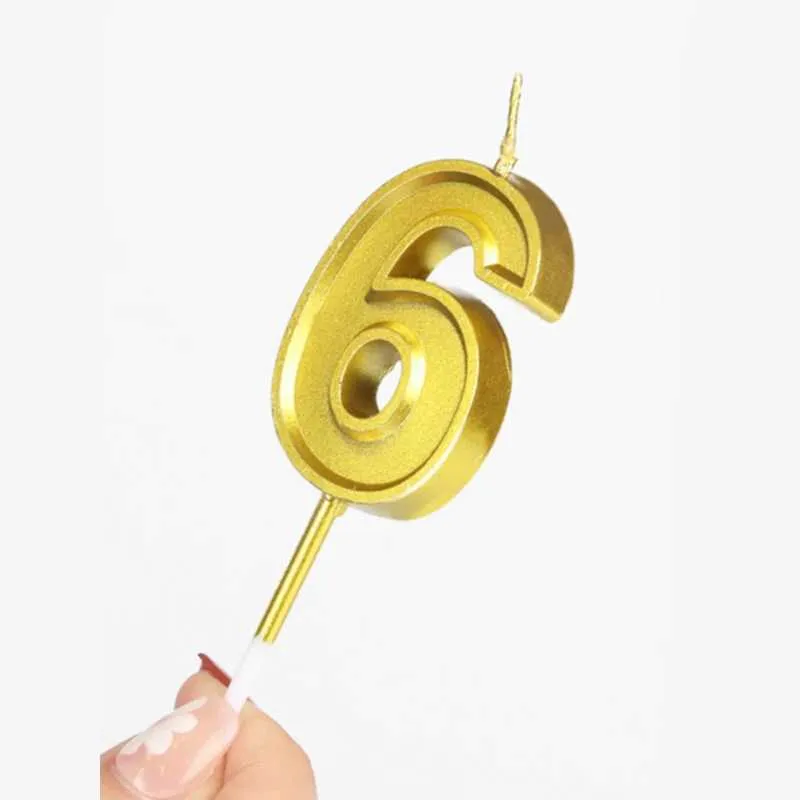 5st Candles Champagne Number Candles 0-9 Happy Birthday Cake Decoration Party Supplies Dekor Ljus DIY Heminredning Tillbehör Number