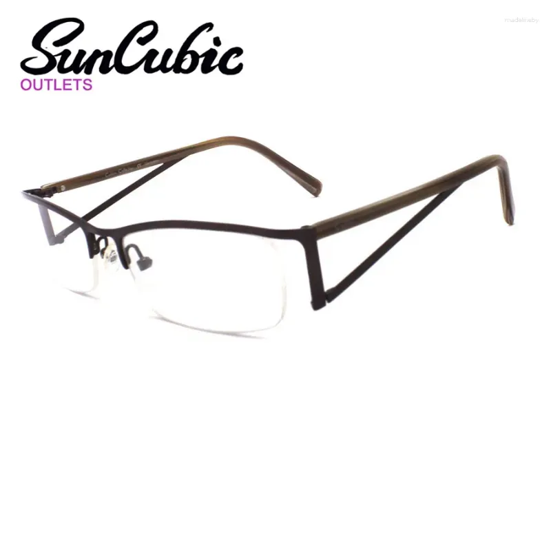 Lunettes de soleil Frames MC099-C16 Fashion Half Rim Rectangle Lens Men Glasses Metal Sorne