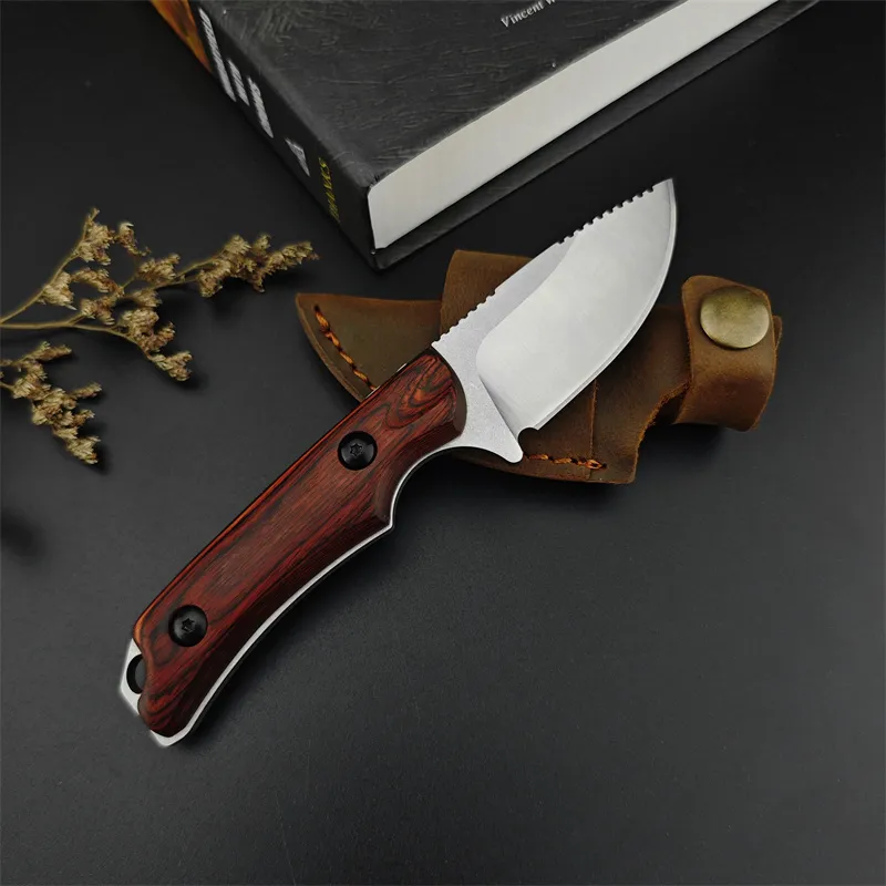 Nyaste 15017 15002 Hunt Hidden Canyon Hunter Fixed Blade Knife 2.79 "S30V Drop Point, Stabiliserade trähandtag, läderhölje - 15017 15018 15006 15600 15700 Verktyg