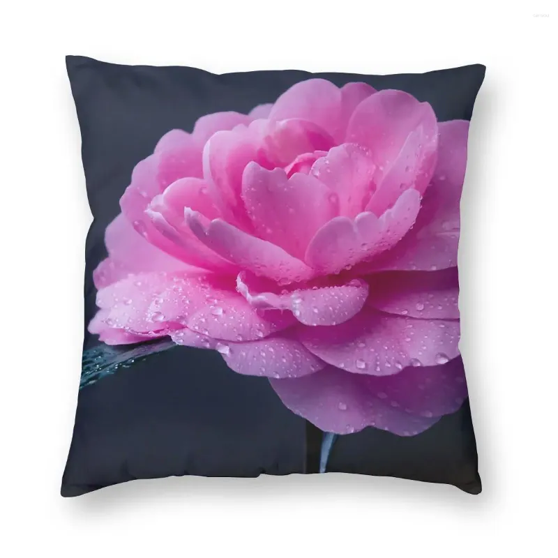 Kudde Camellia Pillow Case Home Decorative Flower S Throw For Soffa Polyester Double-Sided Print Print