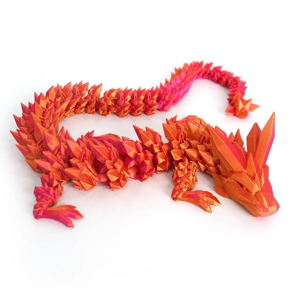 Drago Articolato Stampato In 3D - 30 Cm, Modello Realistico Snodabile In PLA Per Decorazione E Anti-stress - 2