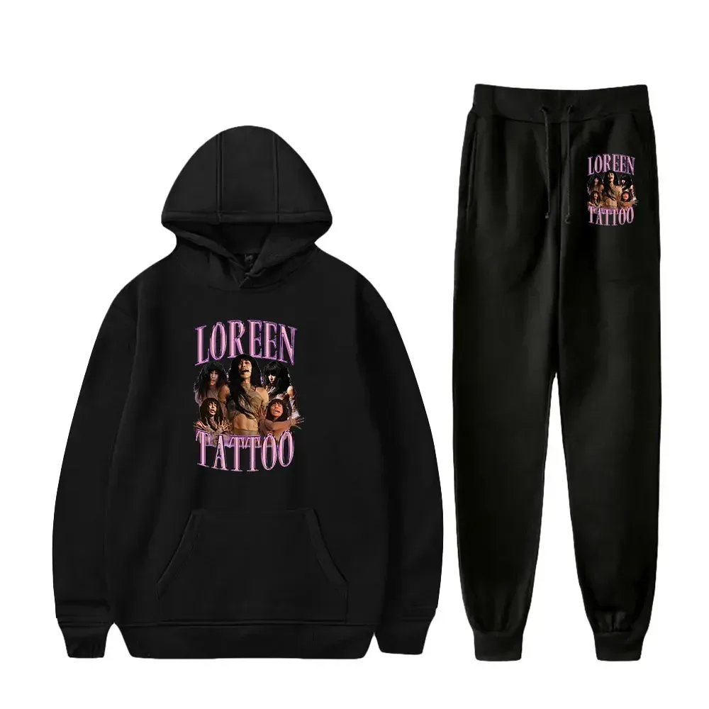 Loreen Merch 2 pièces Sets TrackSuit Sweat-shirt à capuche + pantalon Pullover Sweat à sweat Suit Ropa Hombre Casual Men Vêtements