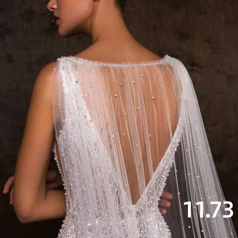 Bijoux de cheveux boléro pour femmes, voile de mariée couvre les épaules pour la mariée, accessoires de mariage, Cape châle, Cape de soirée douce_voghion.com