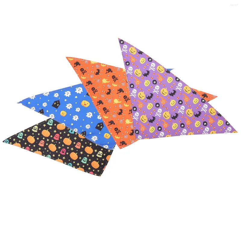 Hondenkleding 4 -stcs Halloween Party Bandana Pet Triangle Themed Neck Scarf