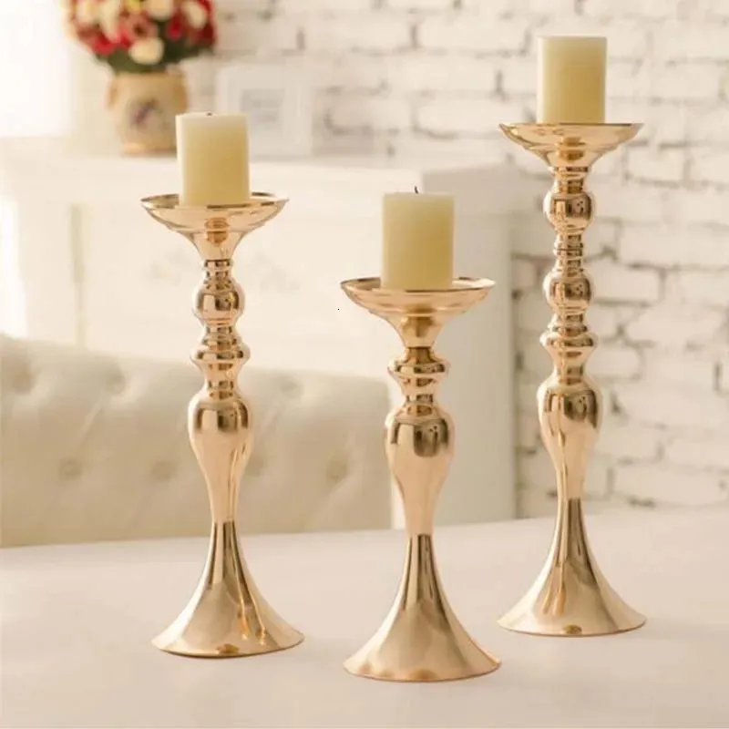 Kerzenhalter Weihnachtsdekorationen Hochzeit Mittelstücke Lantern Ständer Home Gold Blume Vase Tisch Kernstück Event Flow 240429