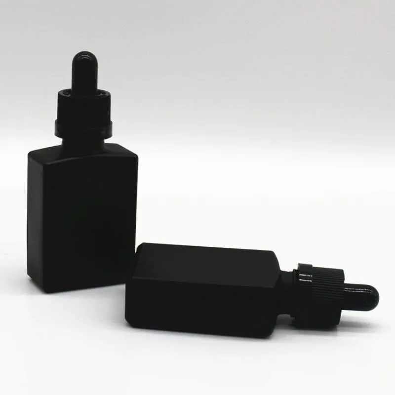 30 ml Black Grosted Glass Liquid Reacent Pipette Pipette Propuls Prise en compte Square à huile essentielle Conteneur de parfum Spruu Ngqdj