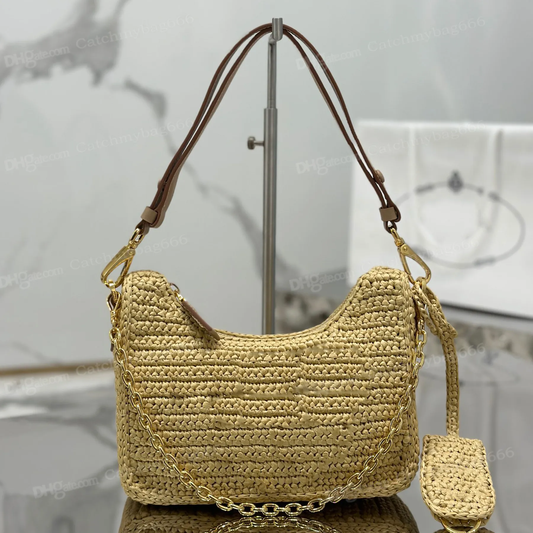 【日本入手困難】Crochet mini bucket bag Luxury Crochet And Leather Mini Bucket Straw Bag With Straw
