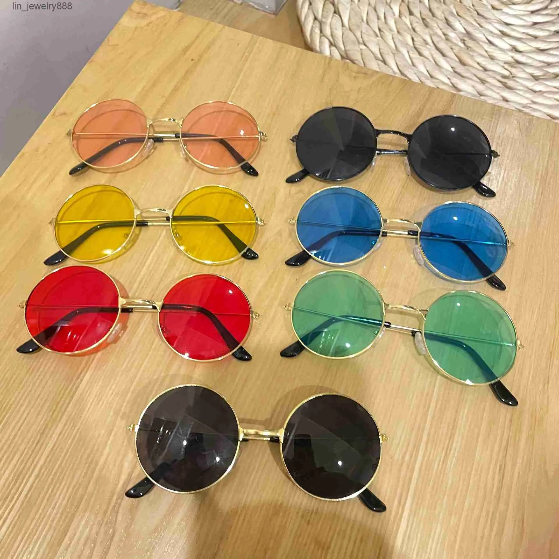 Rétros Fashion Round Sun Glasses Coloreful Balk Sunk Lunettes Couleur Prince Mirror Lunettes de soleil en gros