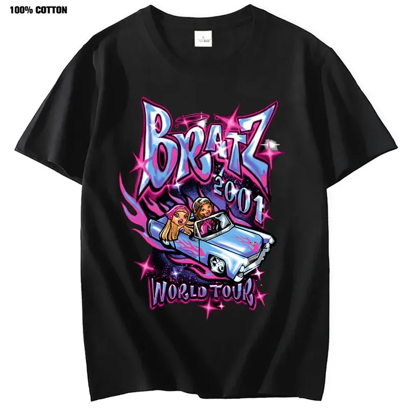 Bratz T -shirt Summer Street Oversized T -shirt Harajuku Y2K Tops Men Dames Vrouwen Casual katoen Korte Mouw Plus Maat 240510