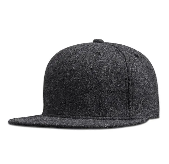 Homme Plus Baseball ajusté Big Hip Hop Wool Hat dos fermé grande taille Cap de feutre en feutre 56cm 58cm 60cm 62cm 64cm6118435