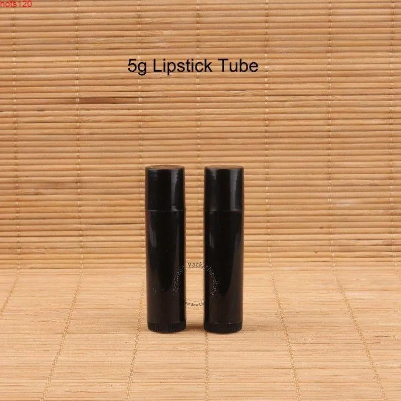 100pcs / lot en gros 5g Plastique noir Boule à lèvres vide tube petit baume à lèvres Conteneur en boîte