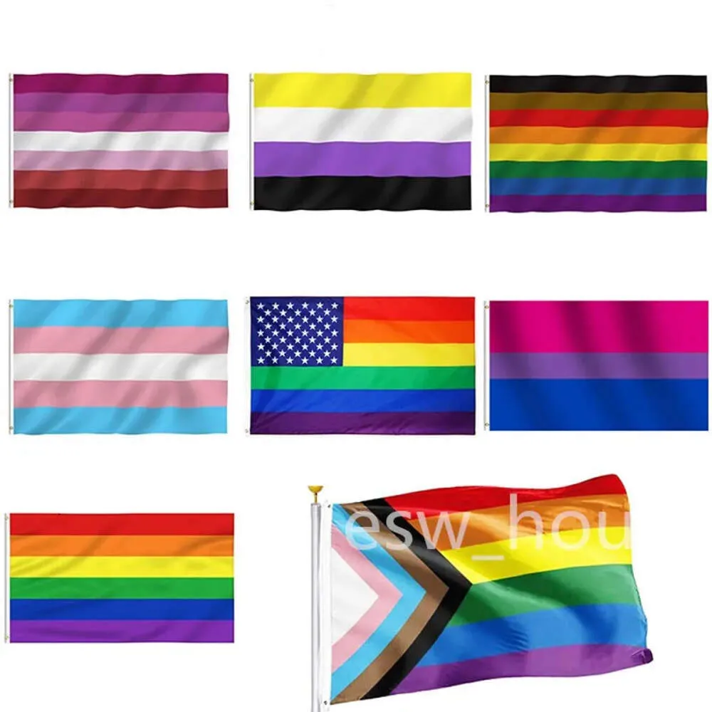 90x150 см поставки радужный флаг вечеринки гей -вещи. Гордость бисексуалы лесбиянок Пансексуальные ЛГБТ -аксессуары S S