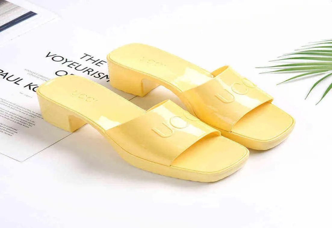 G Family039S Summer Daily Beach Heel Slight Soldals Sandals Candy Color OneDized Female Slippers2140718