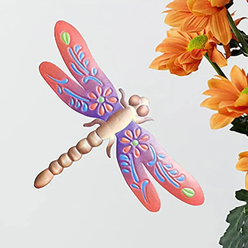 Decoratieve beeldjes Iron Dragonfly Gardening Decoratie Crafts Outdoor binnenhangende ornament Wind Chimes Nature Elegant Feeling Animal