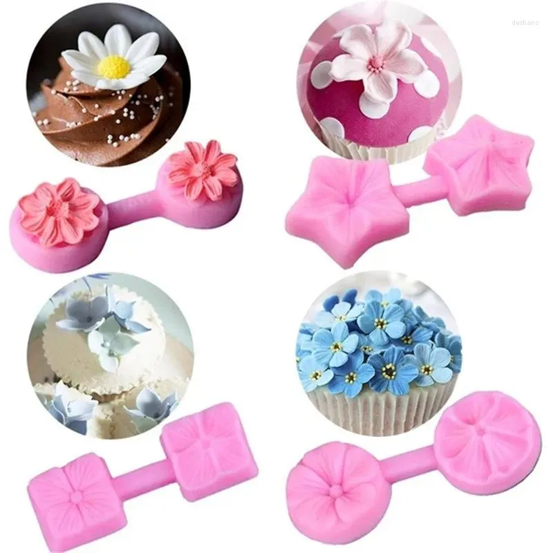 Baking Moulds 4 Different Types Of Flower Petal Silicone Fondant Cake Chocolate DIY Decorating Mould Mold Tools Kitchen Accessories