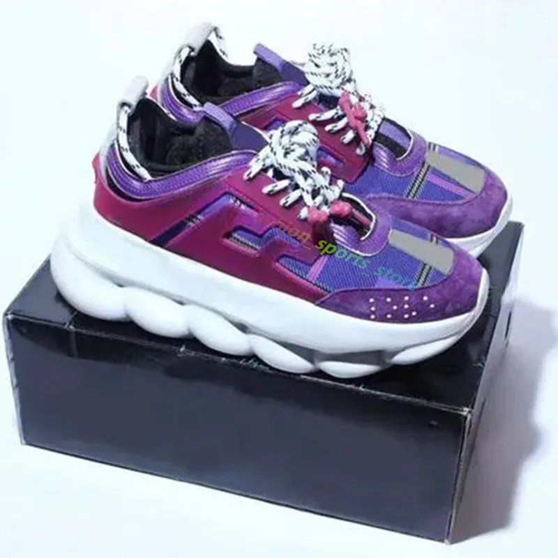 2024 Fashion Casual Running Shoes Designer Classic Italy Top Quality Chain Reaction Wild Jewels Chain Link Trainer Sneakers 36-45 Q6