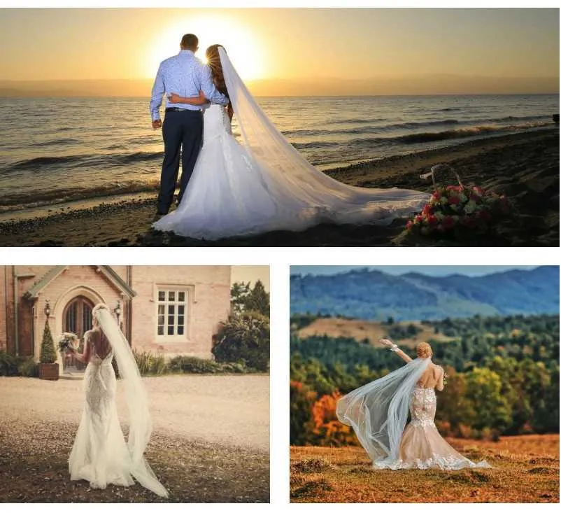 Hair Jewelry Cathedral Bridal Veils Long Veil with Comb 1 Tier Cut Edge Soft Tulle Silk 120in Wide Wedding Accessories_voghion.com