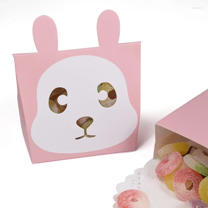 Envoltura de regalo linda caricatura oso plegable Caja de galletas para fiesta Baby Shower Paper Cajas de chocolate/favores de boda Candy