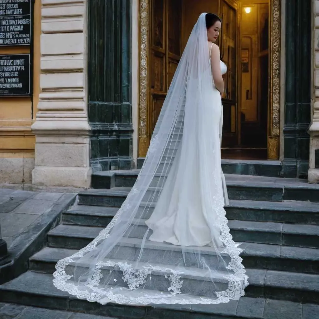 Hair Jewelry V163 Love Shape Veil Long Bridal Veils Cathedral 1 Tier Lace Appliques Edge Mantilla Wide Wedding_voghion.com