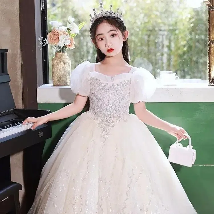 Robe de fille robe pour enfants princesse printemps style simple et moelleux pour les filles mariage fleur petit piano pe
