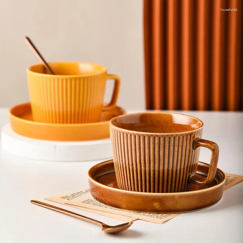 Mugs Custom Japanese Style Ceramic Cappuccino Coffee Cup And Saucer Set Handmade Reusable Personalized Porcelain Espresso Mug