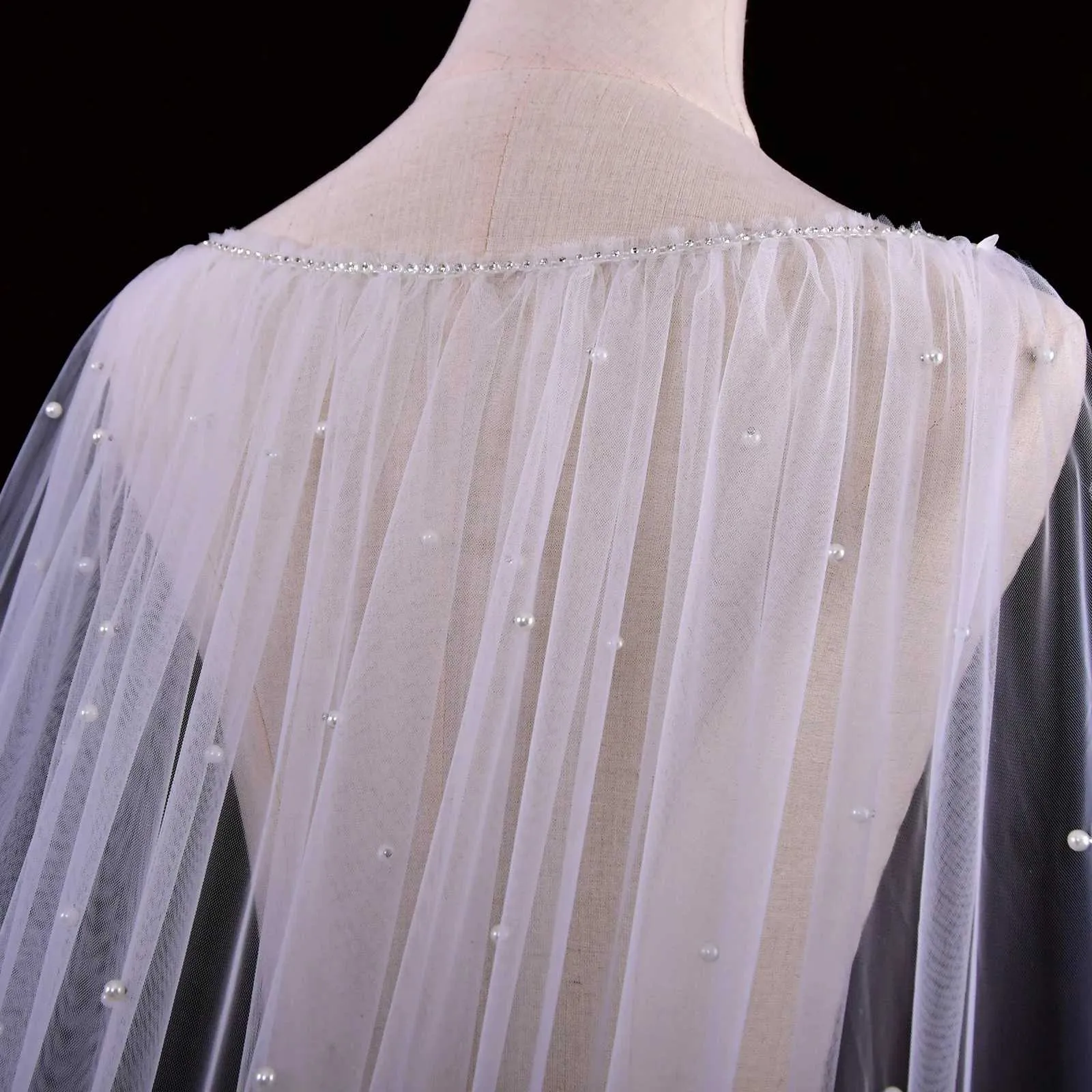 Bijoux de cheveux boléro pour femmes, voile de mariée couvre les épaules pour la mariée, accessoires de mariage, Cape châle, Cape de soirée douce_voghion.com