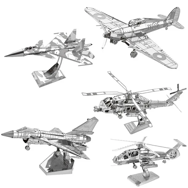 Puzzle 3D puzzle manuale fai -da -te militare f35 j20 su34 combattente elicottero elicottero mars sonda assembla assemblare il modello modello 240510