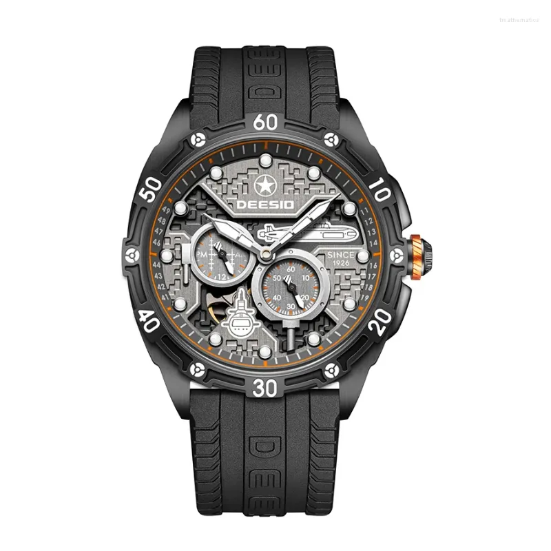 DEESIO 自動巻き 腕時計 ブラック The Deesio Leather Watch