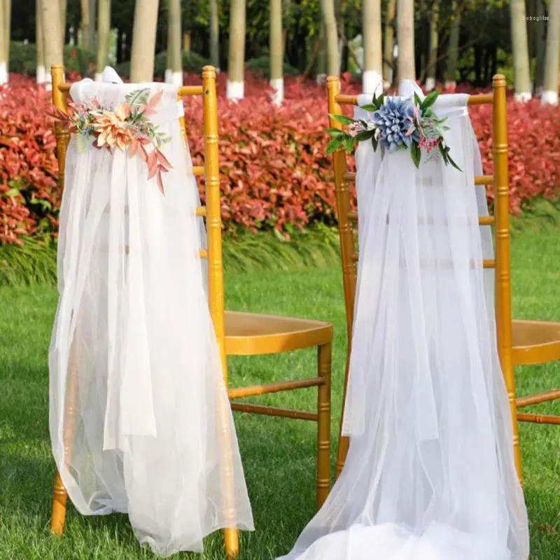 Fleurs décoratives chaise de mariage en plein air décoration de fleurs arrangement artificiel pour le banquet de la fête