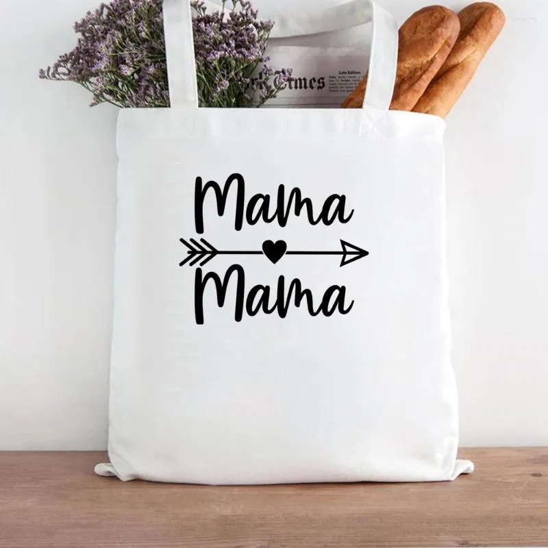 Stume da stoccaggio Mama Shopping Shopping Bag di Mom Life Stampa riutilizzabile in tessuto eco