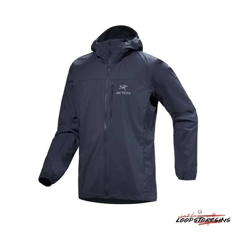 Tasarımcı Sport Ceket Rüzgar Geçirmez Ceketler Squamish Hoody Erkekler Açık Hava Spor Rüzgar Geçirmez Yumuşak Kabuk Kapşonlu Hafif Güneş Koruma Ceket Siyah Sapphire XS 7mzi