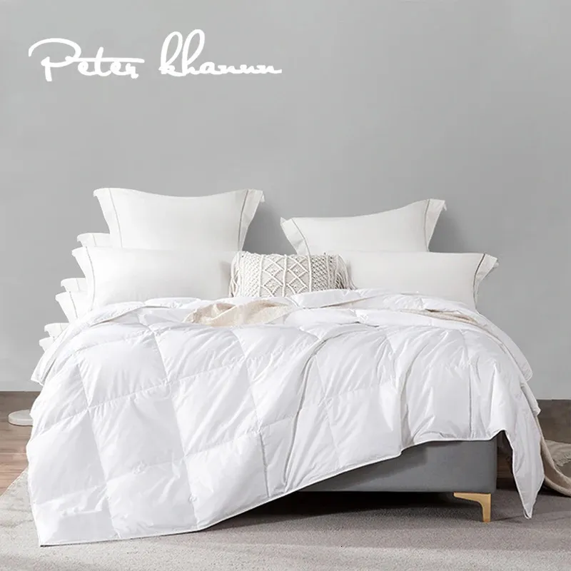 Peter Khanun 100% Goose Down Duvet Lightweight Comforter Summer Quilt Blanket Hypoallergenic Antimite 022 240506
