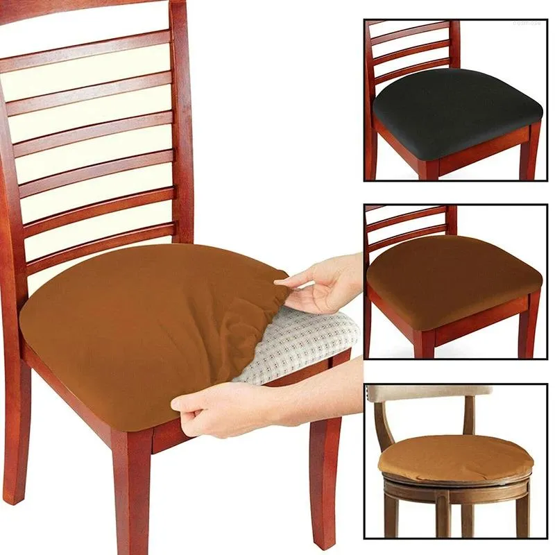 Couvre de chaise 4pcs Stretch Elastic Dining Soupt Protector Universal Autovable Washable Cushion Coussin