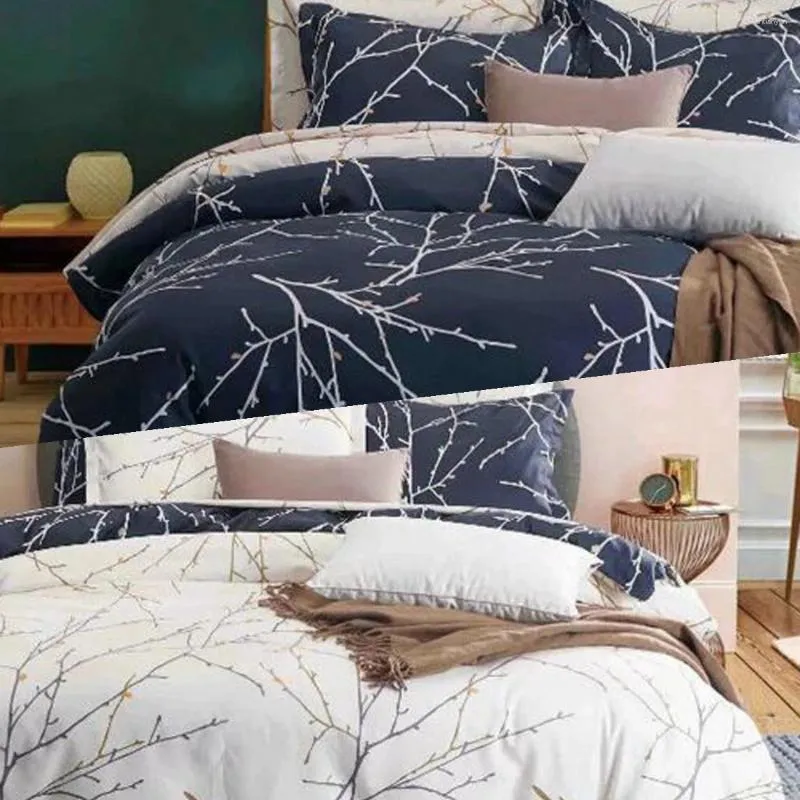 Sängkläder sätter 2024 mönster modetryck 2/3 datorer täcke täcke 1 täcke 1/2 kudde fodral tvilling dubbel full gren