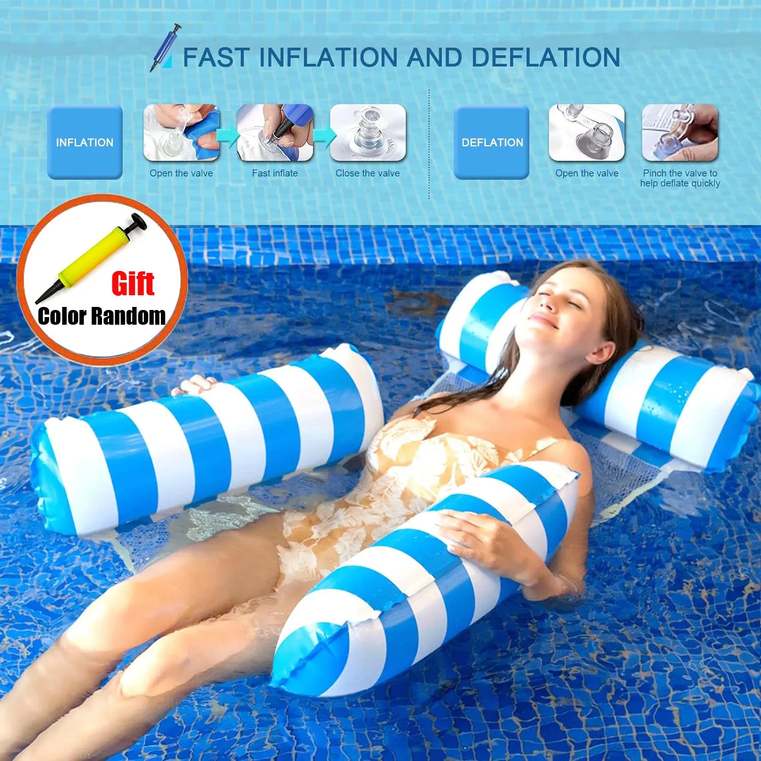 Inflatable Mattresses Water Swimming Pool Accessories Hammock Lounge Chairs Float Sports Toys Mat 240509