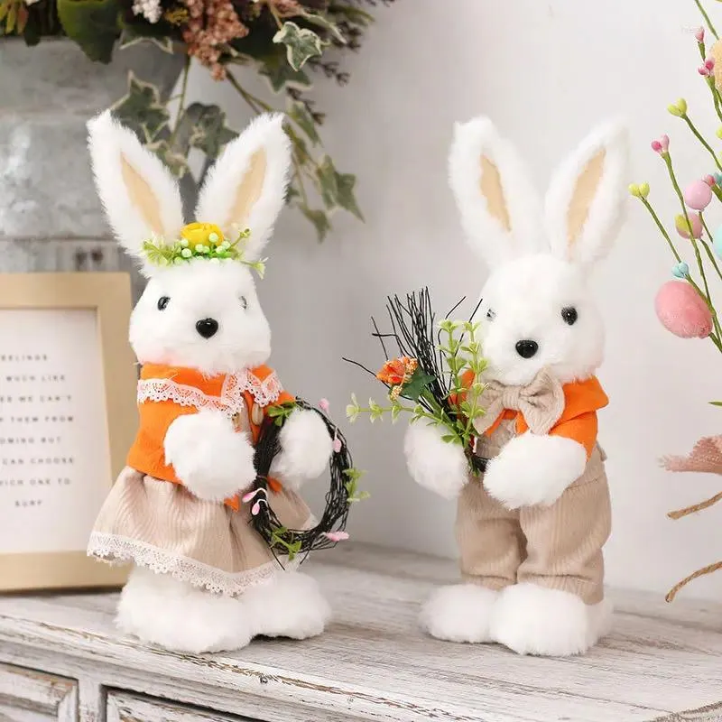 Party Favor Cute White Rabbits Doll Wedding's Day Gifts For Guest Easter Household Ornaments Happy Birthday Presents Kids Boy Girl