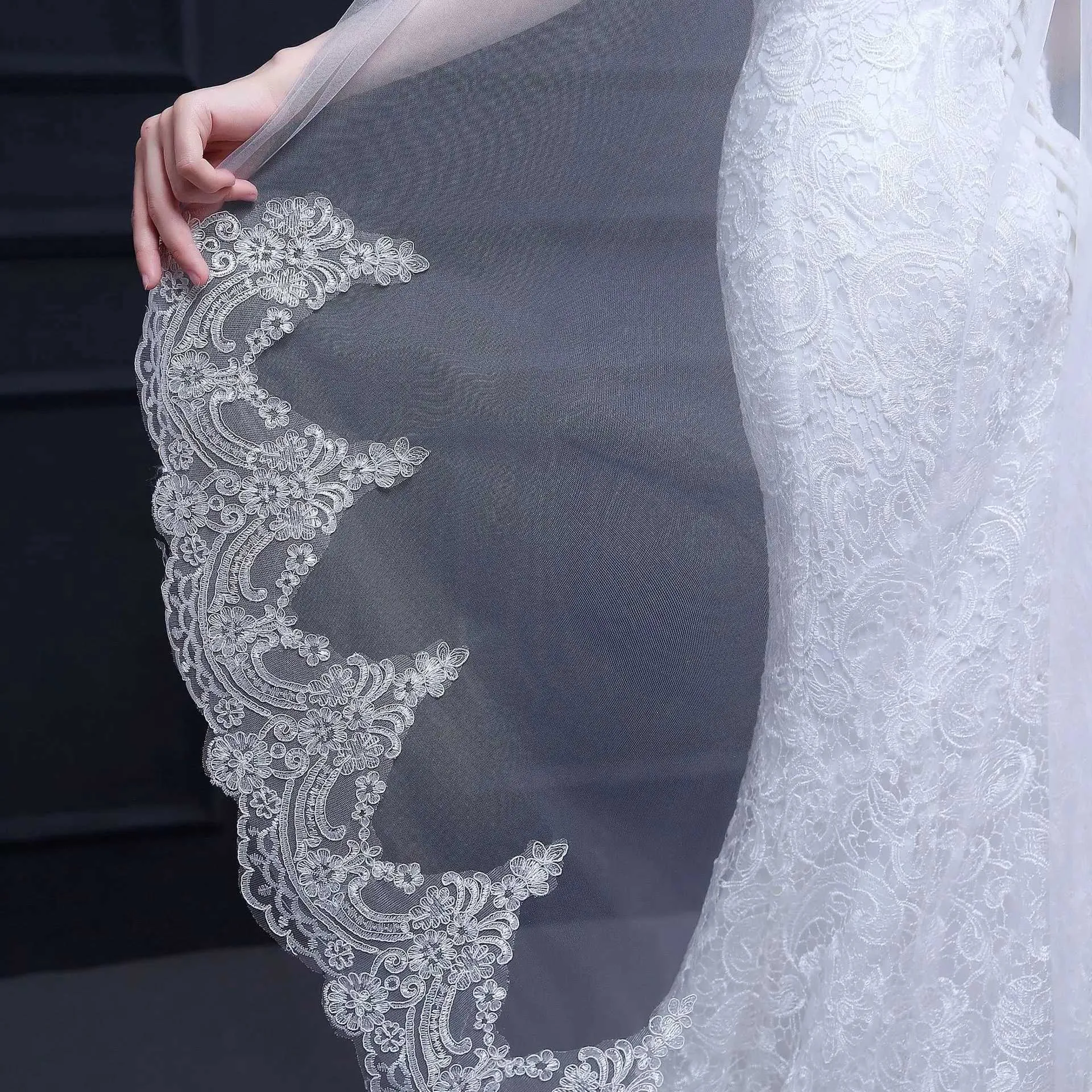 Bijoux de cheveux de mariage Courte Waltz Vele de mariage avec peigne blanc ivoire tulle Veille de mariée pour robe de mariée Velos de Novia Accessoires de mariage