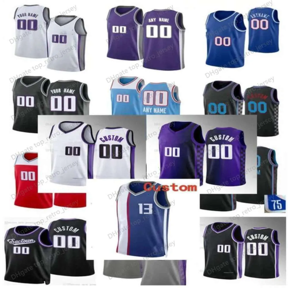 Basketball Jerseys Deaaron Fox Domantas Sabonis Malik Monk Keegan Murray Harrison Barnes Kevin Huerter Trey Lyles Sasha Vezenkov Davion Mitchell Javale McGee