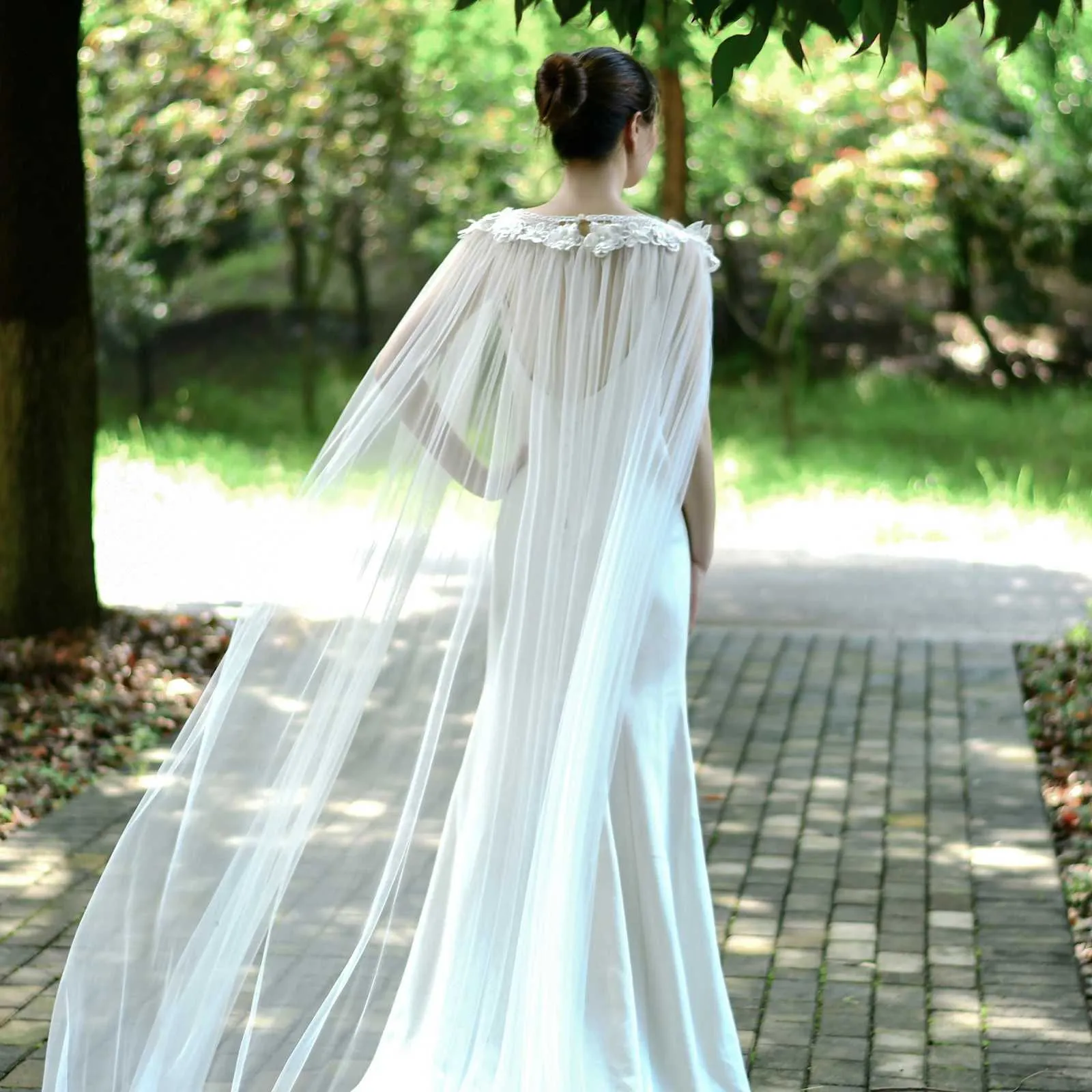 Hair Jewelry Womens VG18 Long Cloak Evening Cape Veil Jacket for Women Large Size Bolero Bridal Soft Tulle Shawl Wedding_ipsvogv.com